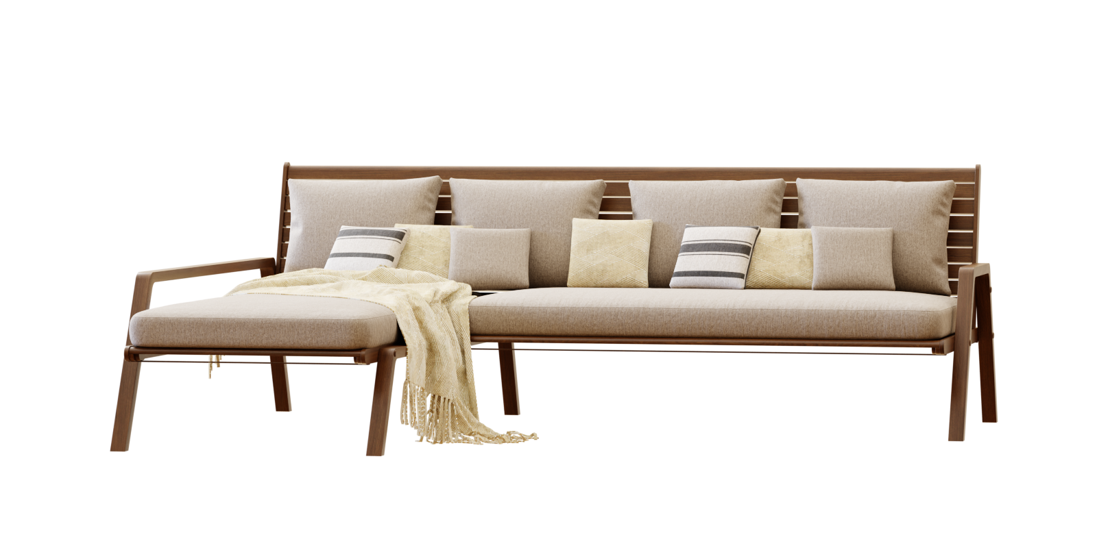 Sofa exterior sofa set outdoor Mary wooden sofa with chaise lounge