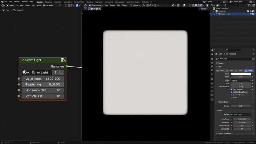 Feathering Effect for Natural Light Diffusion in Light Wrangler
