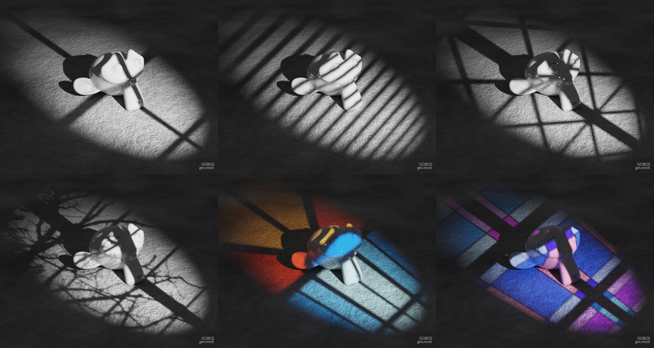 1300 GOBOS V2.1 | 2K, 4K, 8K Textures + Projectors - Blender Market