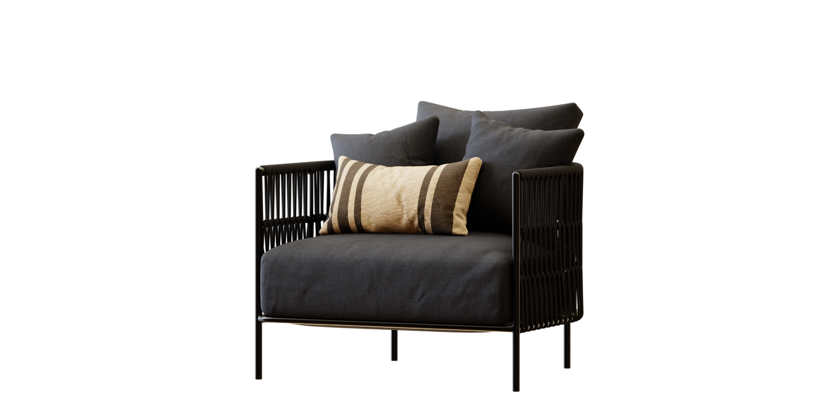 Armchair chair inspired by Freedom Quay black armchair Blender Market