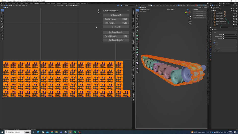 GRID LAYOUT Layout Duplicated Objects UVs With 1 Click! (UDIMS