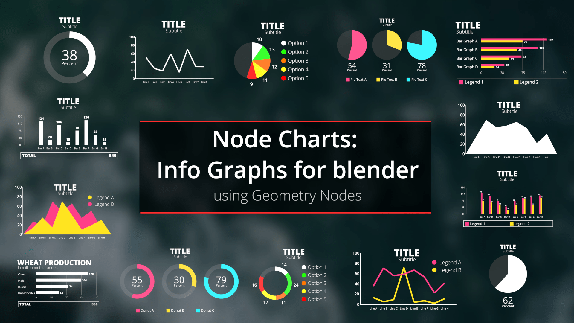 Node Charts Info Graphs for Blender using Geometry Nodes Blender Market