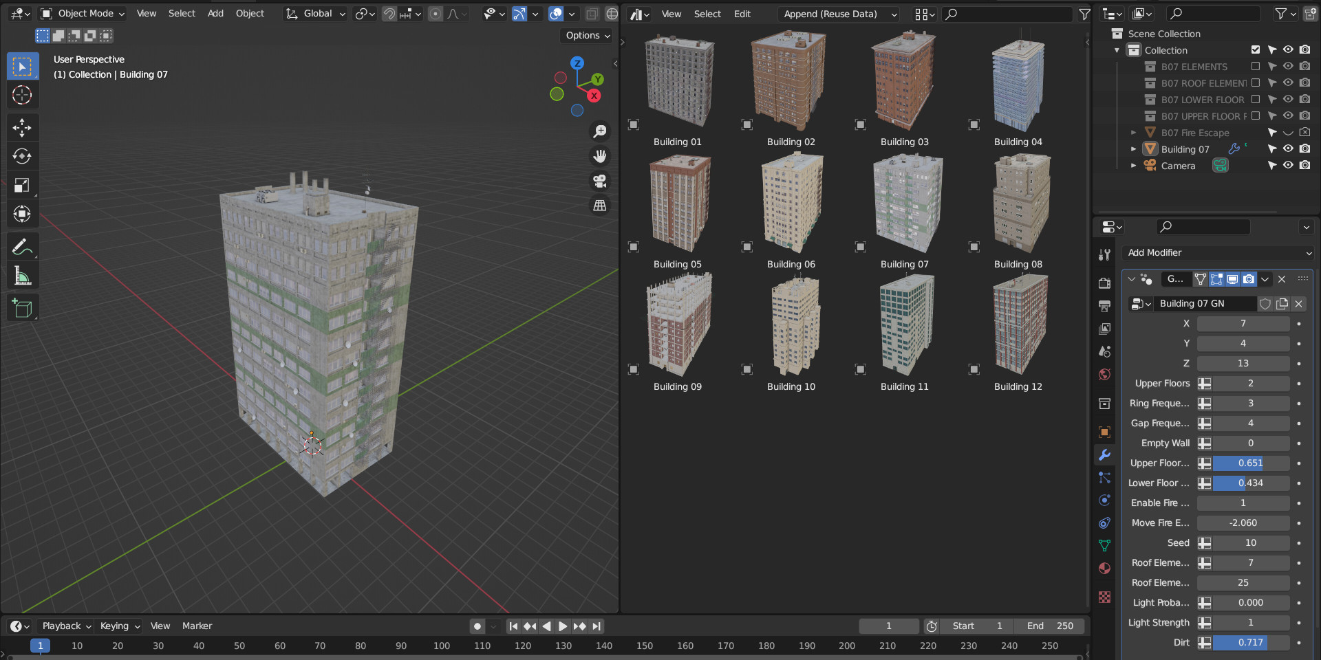 Night and Day - Procedural Buildings - Blender Market