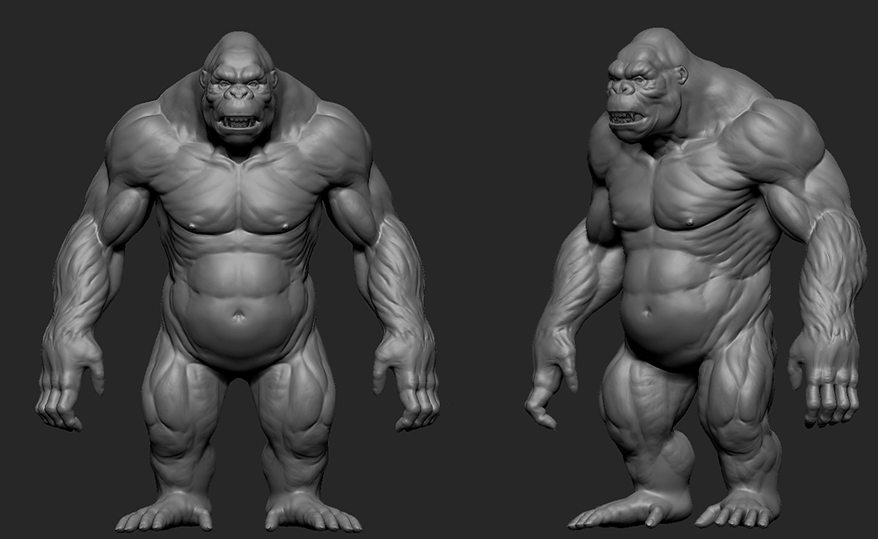gorilla-basemesh-topology-uv-map-blender-market