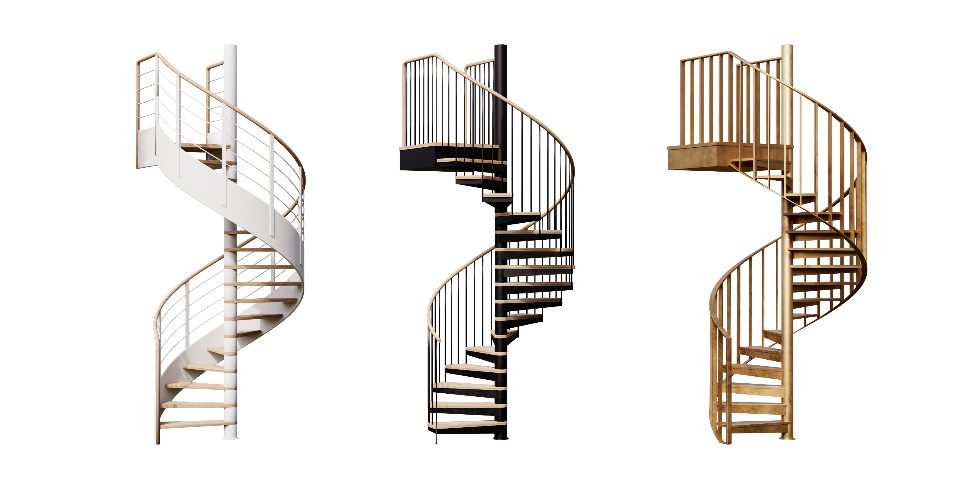 Stairs Spiral Staircase Set Wooden Interior White Metal And Wooden stairs-spiral-staircase-set-wooden-interior-white-metal-and-wooden